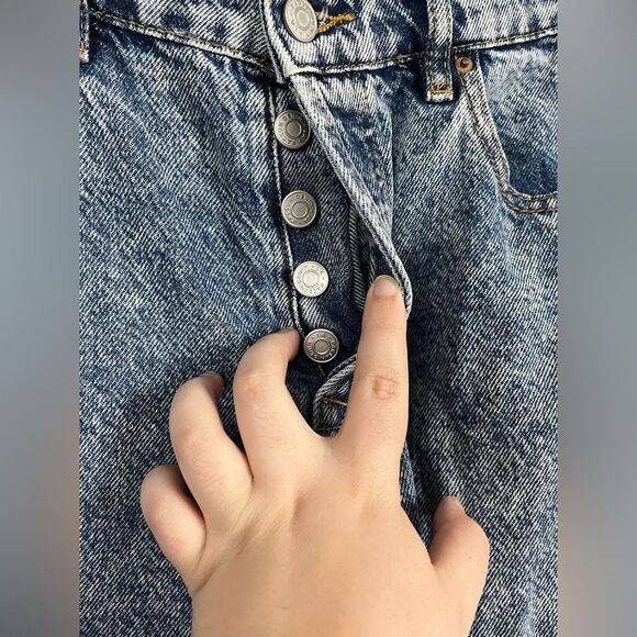 Pacsun Denim High Rise Straight Leg Acid Wash Jeans Button Fly Size 25 - Picture 8 of 8